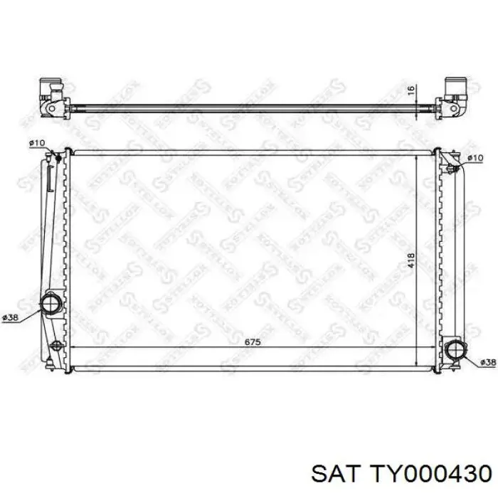 TY000430 SAT radiador refrigeración del motor