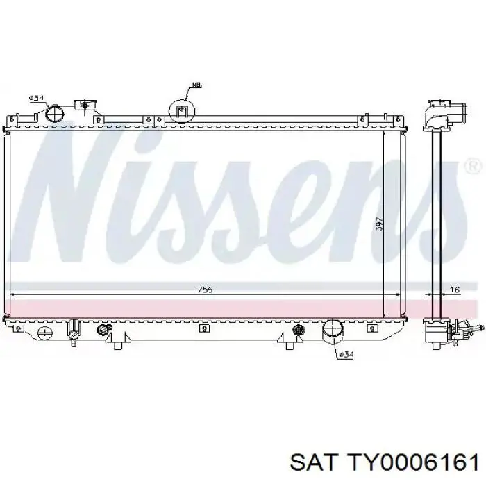 TY0006161 SAT radiador refrigeración del motor