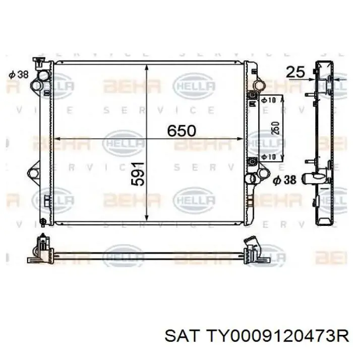 Радиатор Toyota Land Cruiser Prado (J120) 02-09 / Lexus GX 02-09