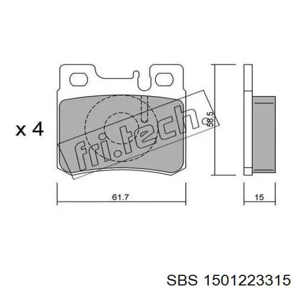 1501223315 SBS pastillas de freno traseras