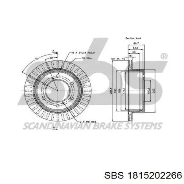 Disco de freno trasero Nissan Terrano 1 WD21