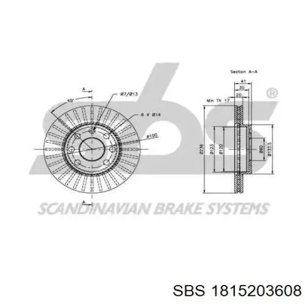 Freno de disco delantero Opel Astra 51, 52, F35, M35