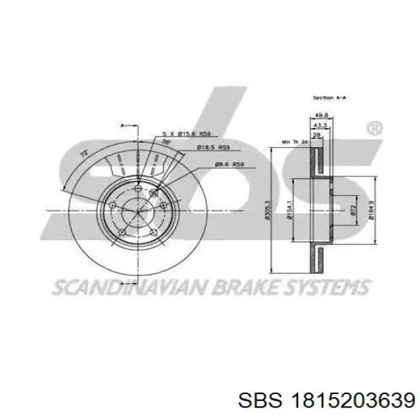 Freno de disco delantero Renault Trafic 2 FL