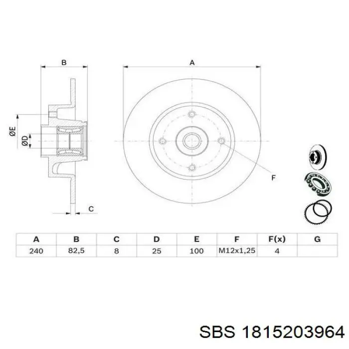 Disco de freno trasero Alfa Romeo 33 905