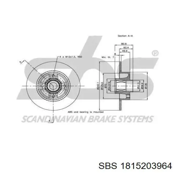Disco de freno trasero Alfa Romeo 33 905
