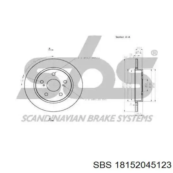 Disco de freno trasero Toyota Auris E15