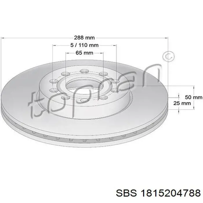 Freno de disco delantero Volkswagen Caddy 2 9K9
