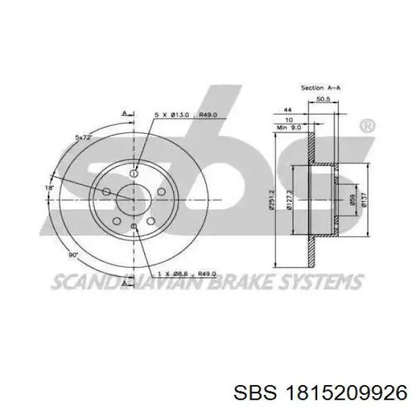 Disco de freno trasero Alfa Romeo 147 937