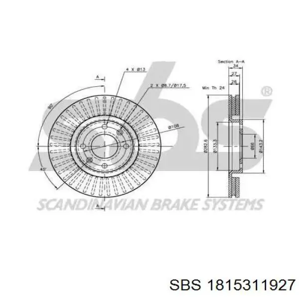Freno de disco delantero Citroen C4 UD