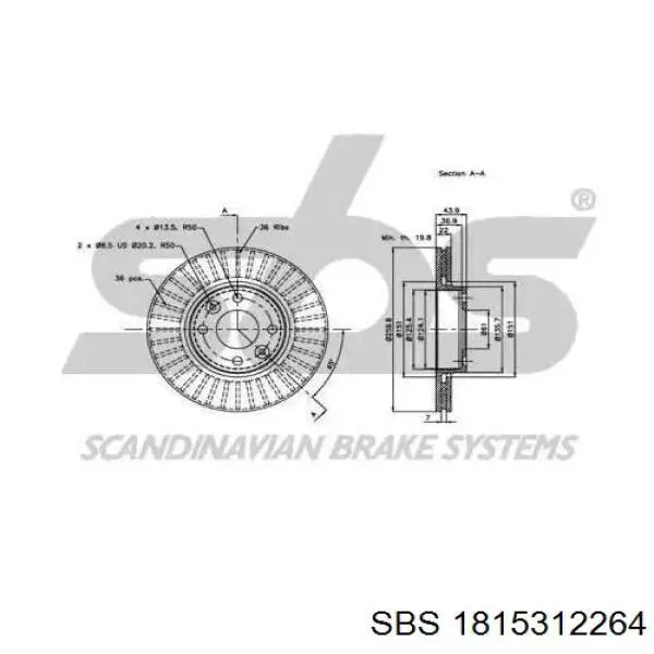 Freno de disco delantero Nissan Versa E12X