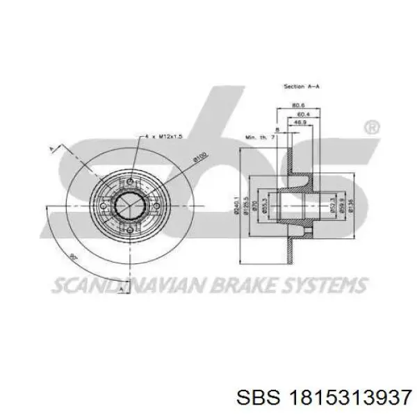 Disco de freno trasero Alfa Romeo 33 905