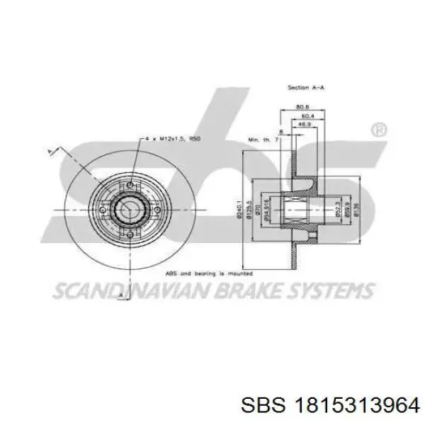 Disco de freno trasero Alfa Romeo 33 905