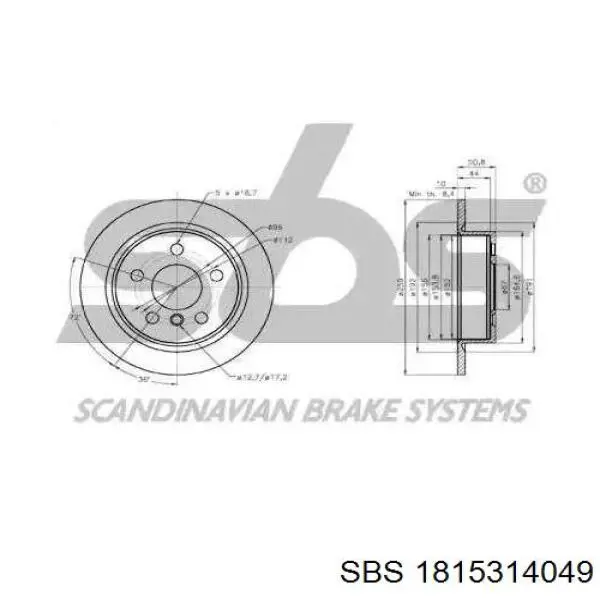 Disco de freno trasero MINI Cooper F57