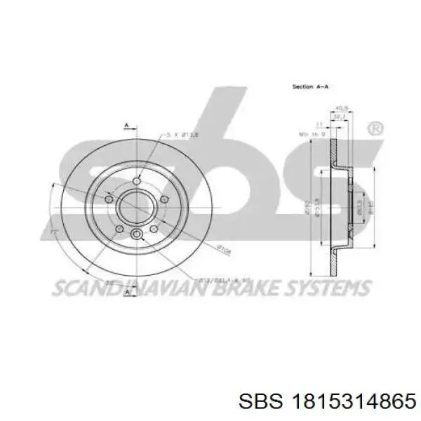 Disco de freno trasero Volvo V40 525, 526
