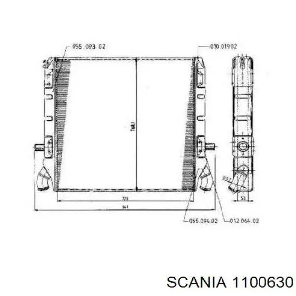 1100630 Scania radiador