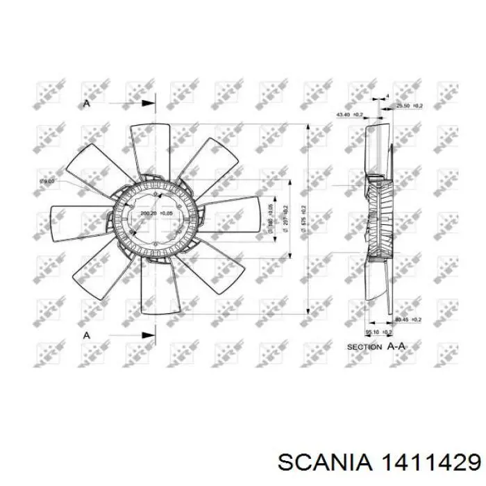 1411429 Scania rodete ventilador, refrigeración de motor