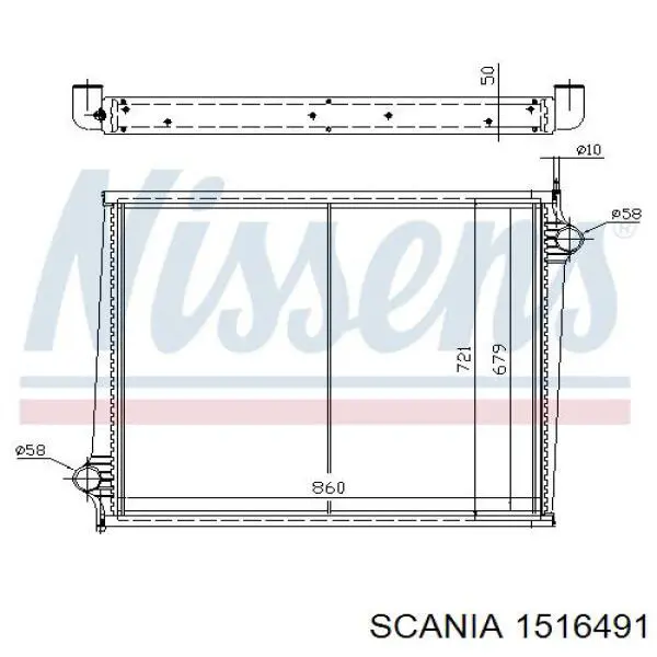 1516491 Scania radiador refrigeración del motor