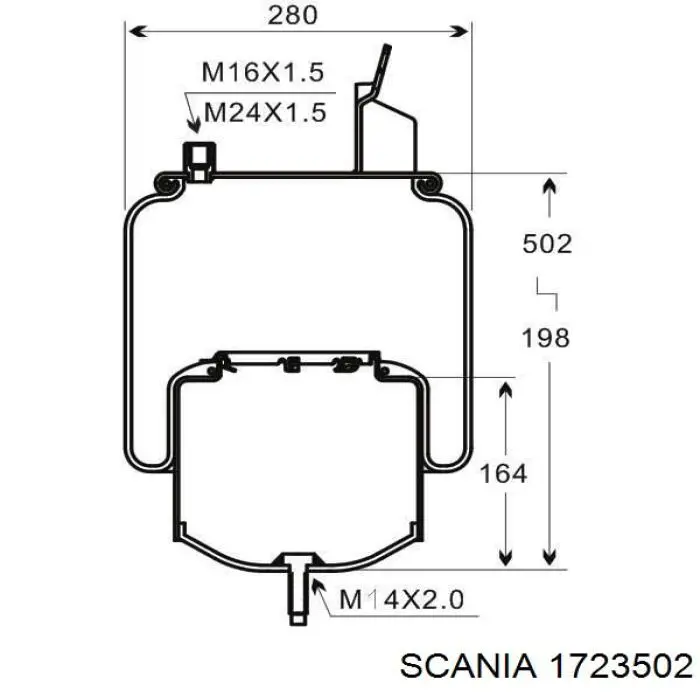 1723502 Scania muelle neumático, suspensión, eje trasero