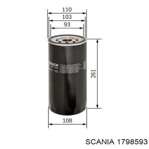 1798593 Scania filtro de aceite