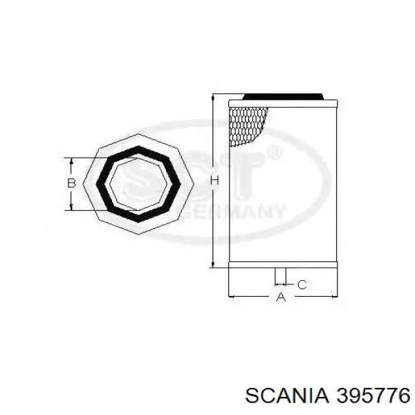 395 776 Scania filtro de aire