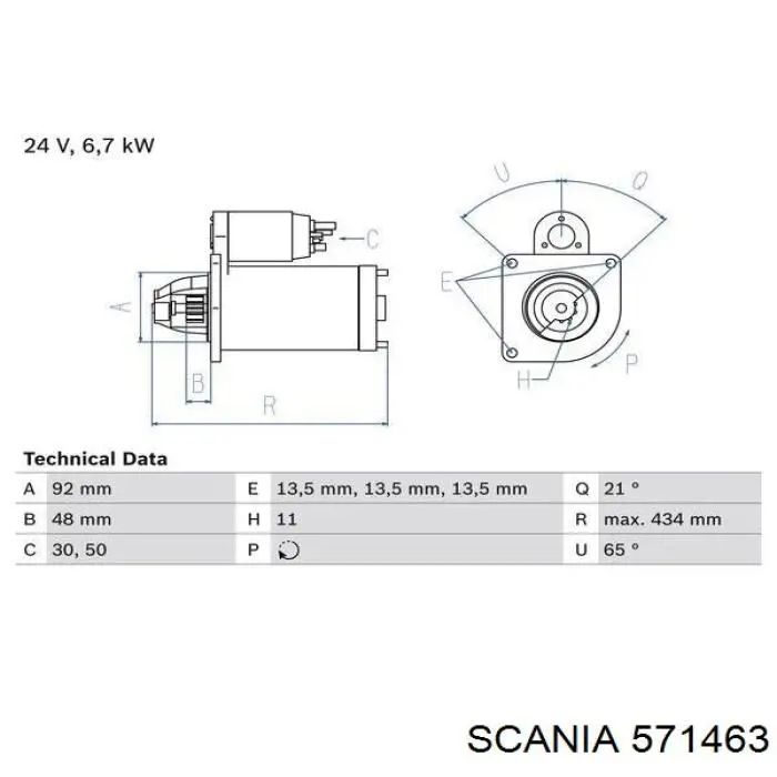 571463 Scania motor de arranque