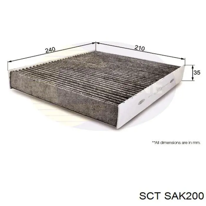 SAK200 SCT filtro habitáculo