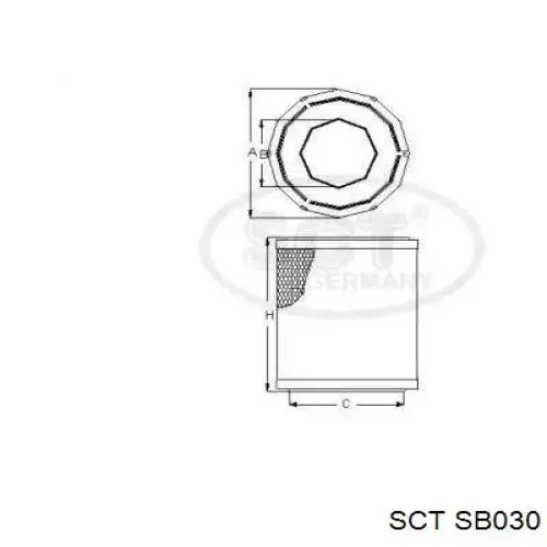 Filtro de aire SB030 SCT