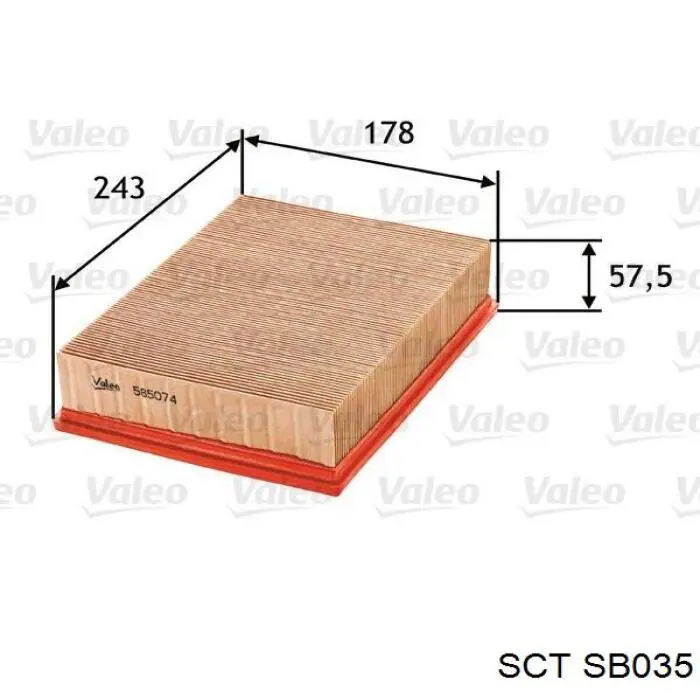 Filtro de aire SB035 SCT