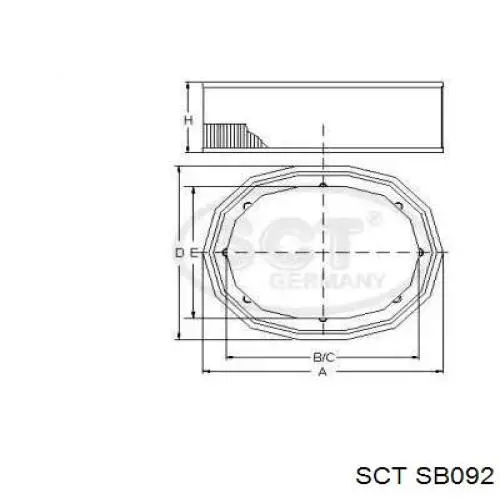 SB092 SCT filtro de aire