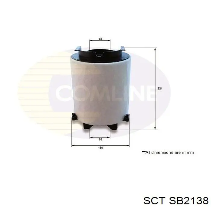 SB2138 SCT filtro de aire
