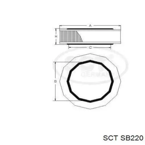 SB220 SCT filtro de aire