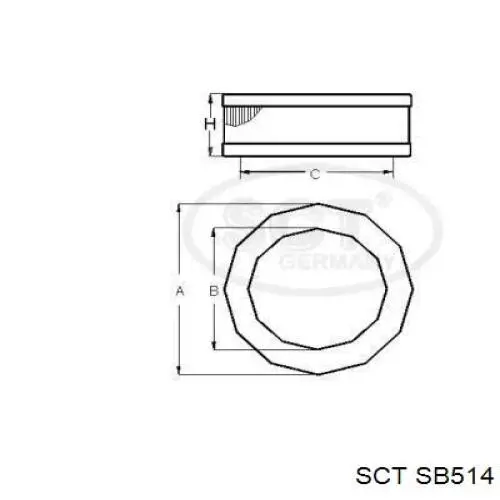 SB514 SCT filtro de aire