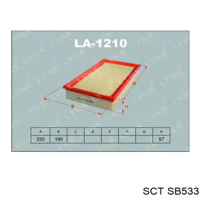 SB533 SCT filtro de aire