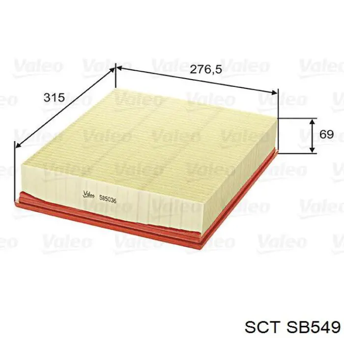 Filtro de aire SB549 SCT
