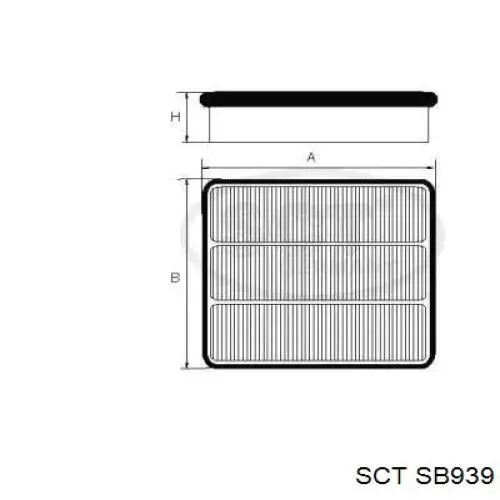 SB939 SCT Filtro de aire de motor
