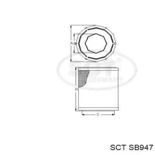 SB947 SCT filtro de aire