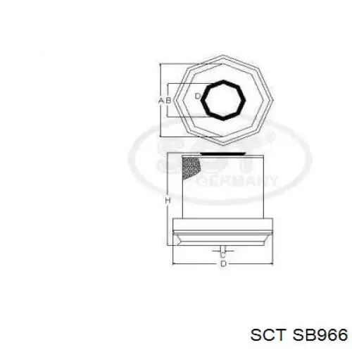 SB 966 SCT filtro de aire