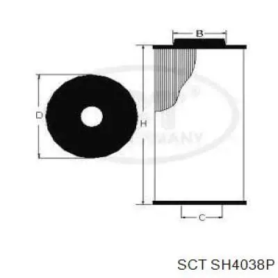 SH4038P SCT filtro de aceite