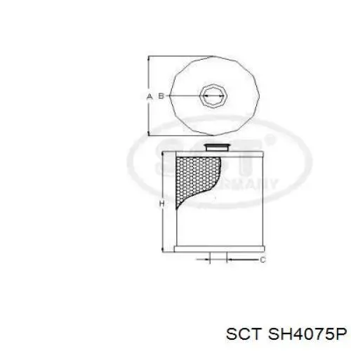 SH4075P SCT filtro de aceite