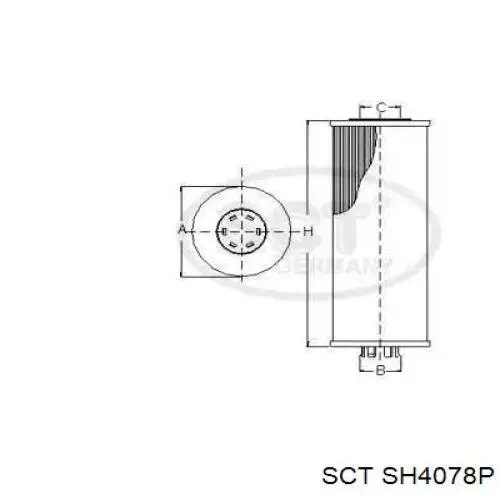 SH4078P SCT filtro de aceite