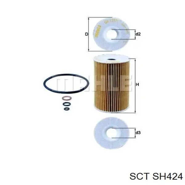 SH424 SCT filtro de aceite