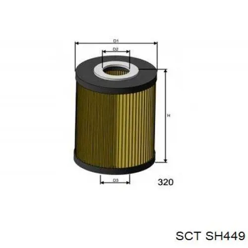 SH449 SCT filtro de aceite