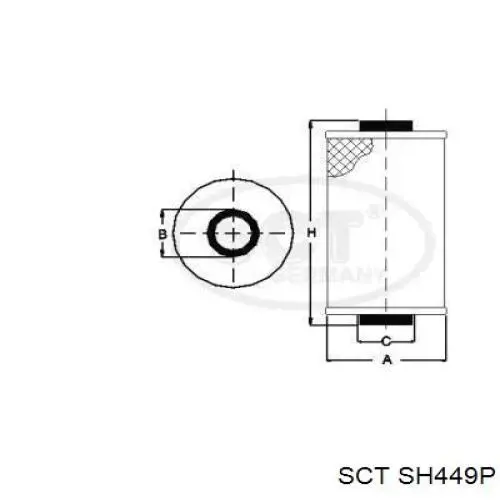 SH449P SCT filtro de aceite