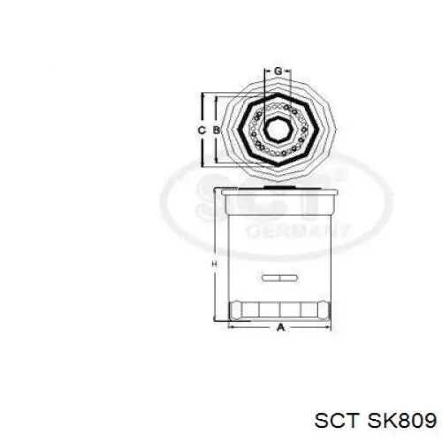 SK809 SCT filtro de aceite