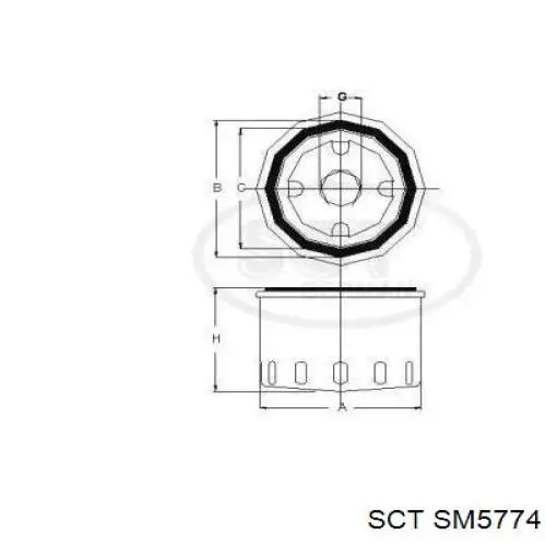 SM5774 SCT filtro de aceite