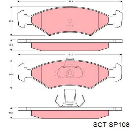 SP108 SCT pastillas de freno delanteras