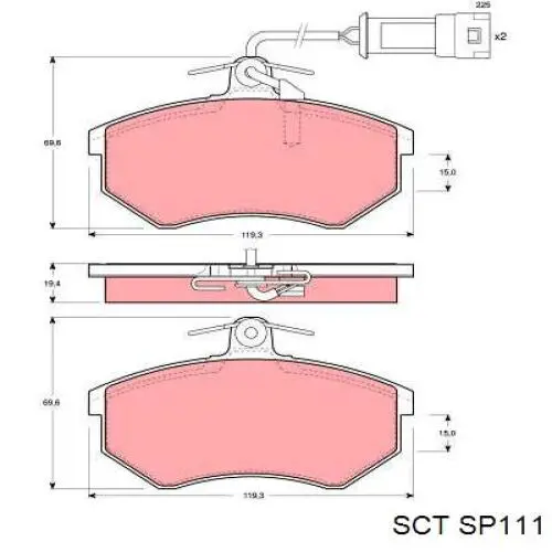 SP111 SCT pastillas de freno delanteras