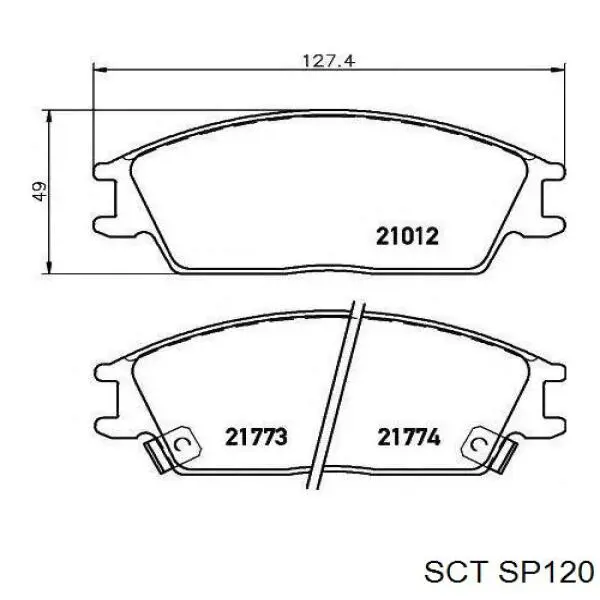 SP120 SCT pastillas de freno delanteras