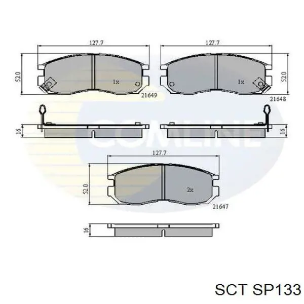 SP133 SCT pastillas de freno delanteras