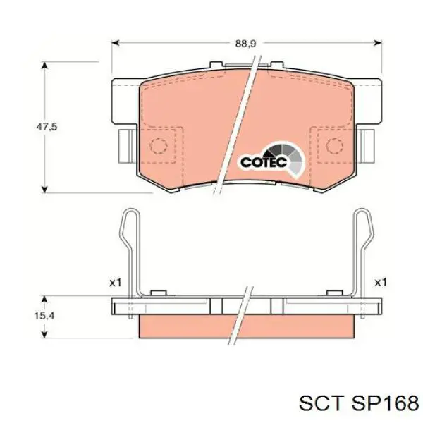 SP168 SCT pastillas de freno traseras